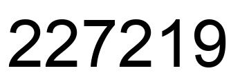 Number 227219 black image