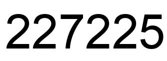 Number 227225 black image