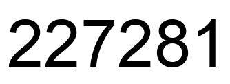 Number 227281 black image