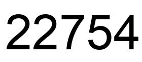 Number 22754 black image
