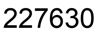 Number 227630 black image