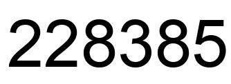Number 228385 black image
