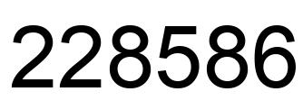 Number 228586 black image