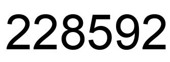 Number 228592 black image