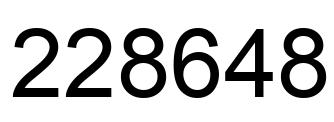 Number 228648 black image