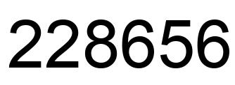Number 228656 black image