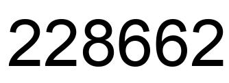 Number 228662 black image