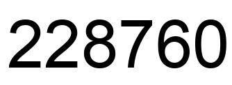 Number 228760 black image