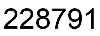 Number 228791 black image