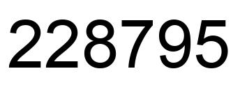 Number 228795 black image