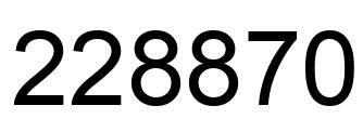 Number 228870 black image