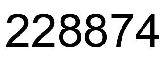 Number 228874 black image