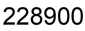 Number 228900 black image