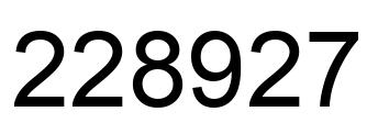 Number 228927 black image