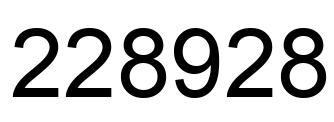 Number 228928 black image