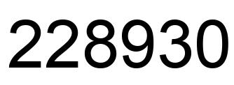 Number 228930 black image