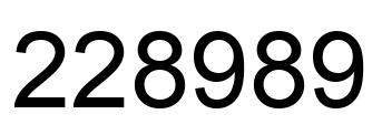 Number 228989 black image