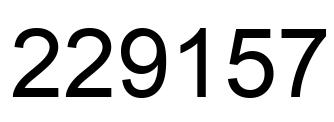 Number 229157 black image