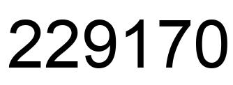 Number 229170 black image
