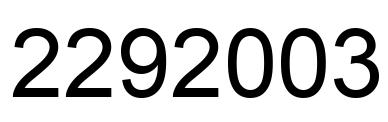 Number 2292003 black image