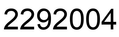 Number 2292004 black image