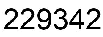 Number 229342 black image