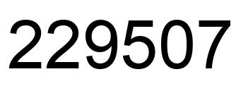 Number 229507 black image