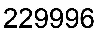 Number 229996 black image