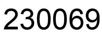 Number 230069 black image