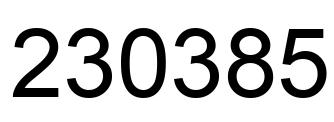 Number 230385 black image