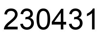 Number 230431 black image