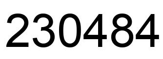 Número 230484 imagen negro