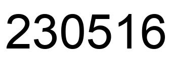 Number 230516 black image