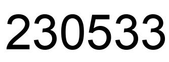 Number 230533 black image