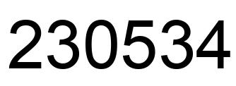 Number 230534 black image