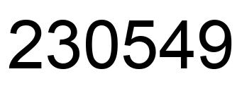 Number 230549 black image