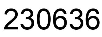 Number 230636 black image