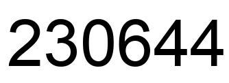 Number 230644 black image