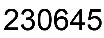 Number 230645 black image