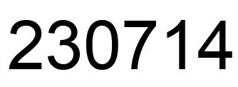 Number 230714 black image