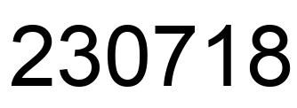 Number 230718 black image