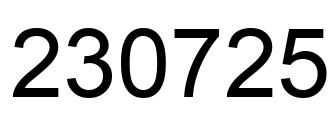 Number 230725 black image