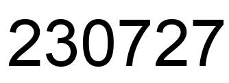Number 230727 black image
