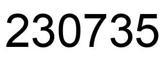 Number 230735 black image