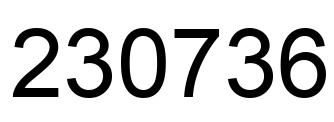 Number 230736 black image