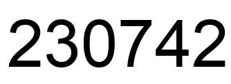 Number 230742 black image