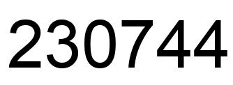 Number 230744 black image