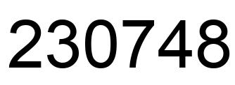 Number 230748 black image