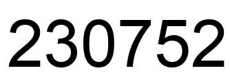 Number 230752 black image