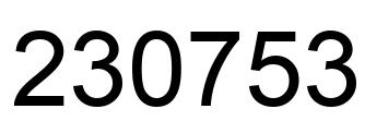 Number 230753 black image